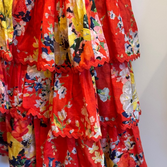 Zimmermann kids red floral alright cotton dress - Picture 5 of 6